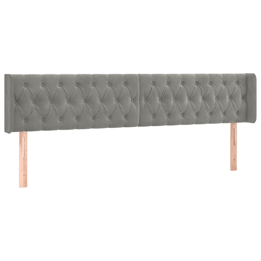 vidaXL Čelo postele typu ušák světle šedé 183x16x78/88 cm samet