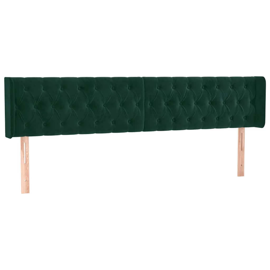 vidaXL Čelo postele typu ušák tmavě zelená 183x16x78/88 cm samet