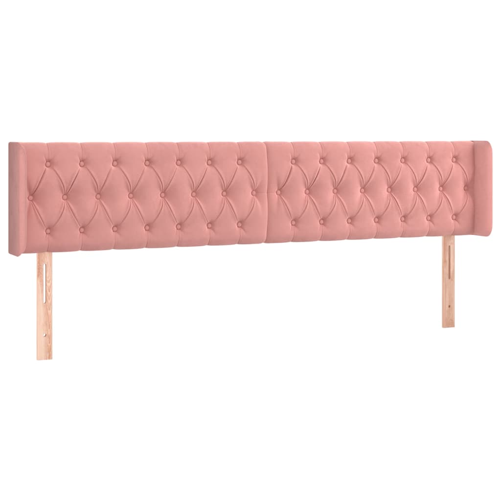 vidaXL Čelo postele typu ušák růžová 183x16x78/88 cm samet
