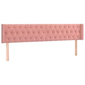 Čelo postele typu ušák růžová 183x16x78/88 cm samet - obrázek 2