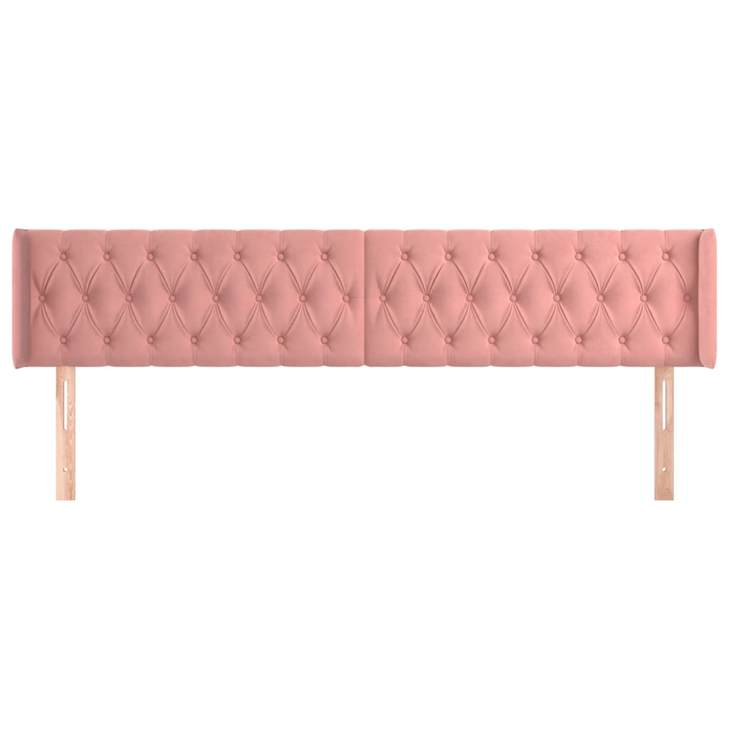 vidaXL Hoofdbord met randen 183x16x78/88 cm fluweel roze, foto 2
