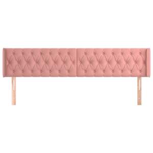 Čelo postele typu ušák růžová 183x16x78/88 cm samet - obrázek 3