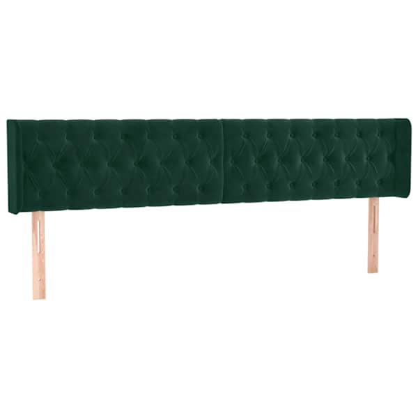 vidaXL voodipeats servadega, tumeroheline, 203x16x78/88 cm, samet