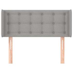 Čelo postele typu ušák světle šedé 83x16x78/88 cm textil - obrázek 3