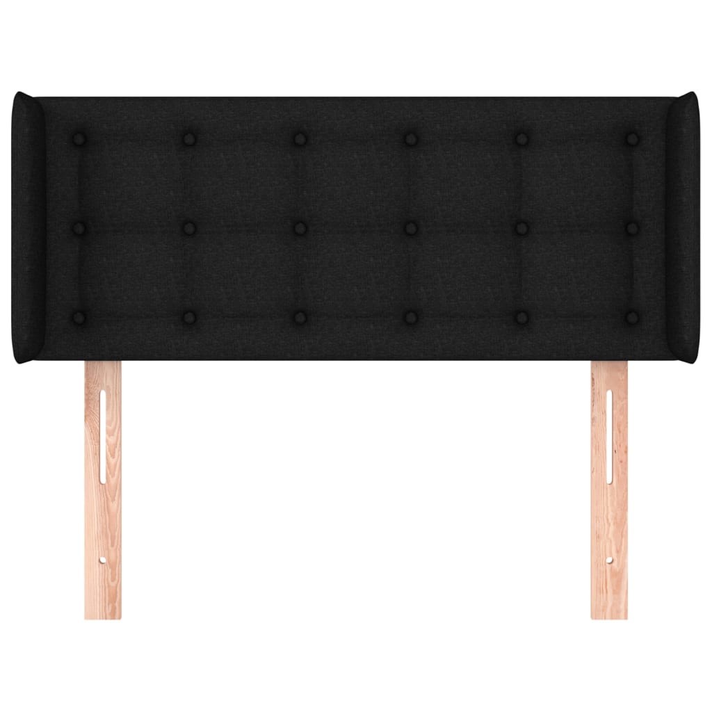 vidaXL Hoofdbord met randen 83x16x78/88 cm stof zwart afbeelding