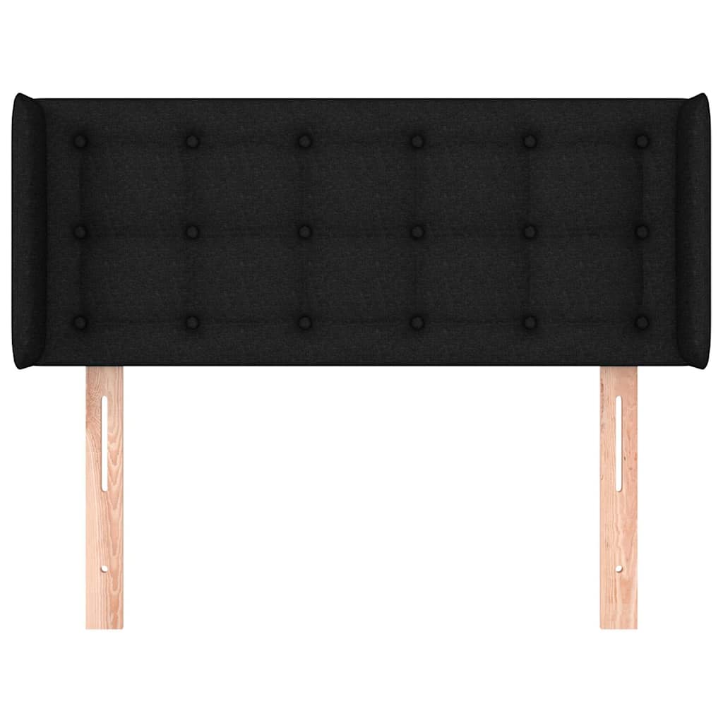 vidaXL Hoofdbord met randen 83x16x78/88 cm stof zwart, foto 2