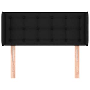 Čelo postele typu ušák černé 83 x 16 x 78/88 cm textil - obrázek 3