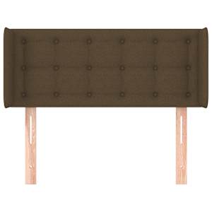 Čelo postele typu ušák tmavě hnědé 83 x 16 x 78/88 cm textil - obrázek 3