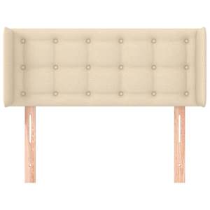 Čelo postele typu ušák krémové 83 x 16 x 78/88 cm textil - obrázek 3