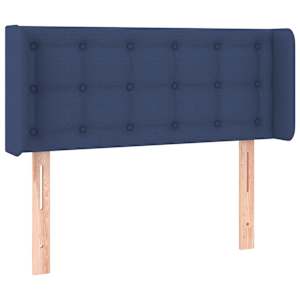 Čelo postele typu ušák modré 83 x 16 x 78/88 cm textil - obrázek 2