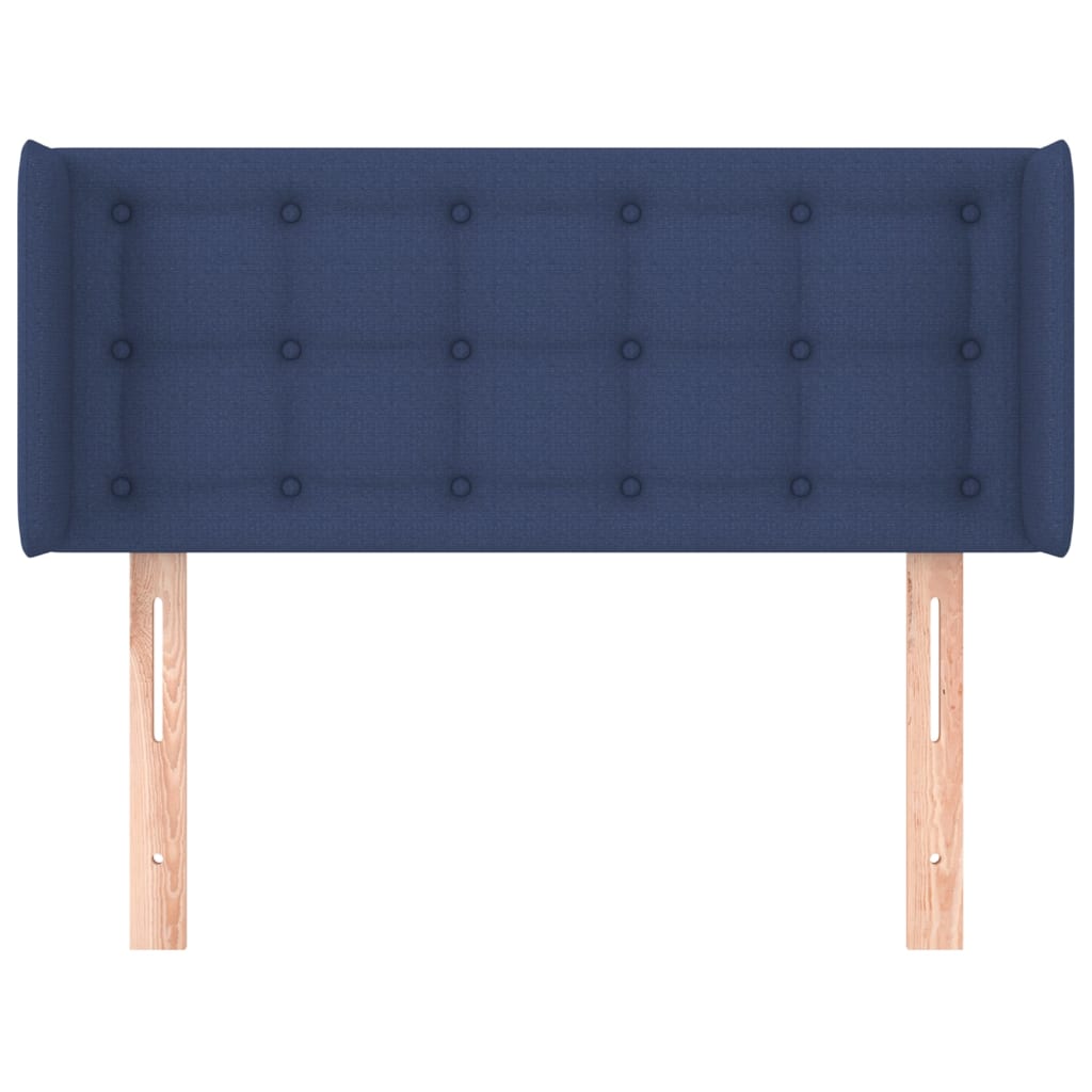 vidaXL Hoofdbord met randen 83x16x78/88 cm stof blauw