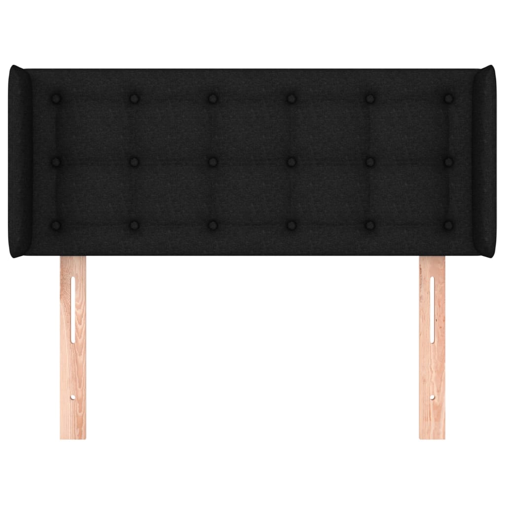 vidaXL Hoofdbord met randen 93x16x78/88 cm stof zwart afbeelding