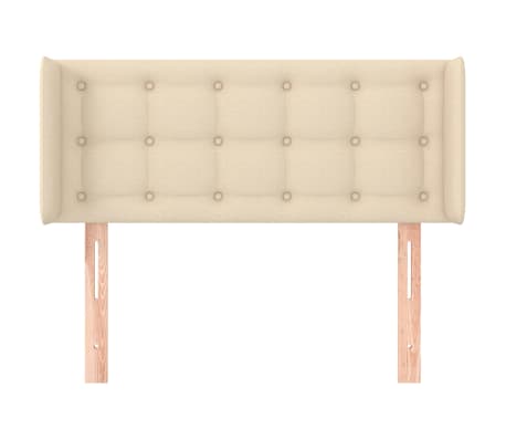 vidaXL Cabeceira de cama c/ abas tecido 93x16x78/88 cm creme