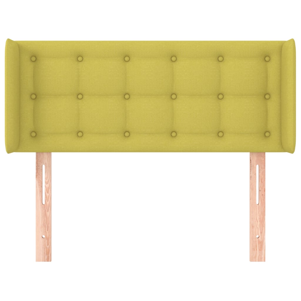 vidaXL Tête de lit avec oreilles Vert 93x16x78/88 cm Tissu