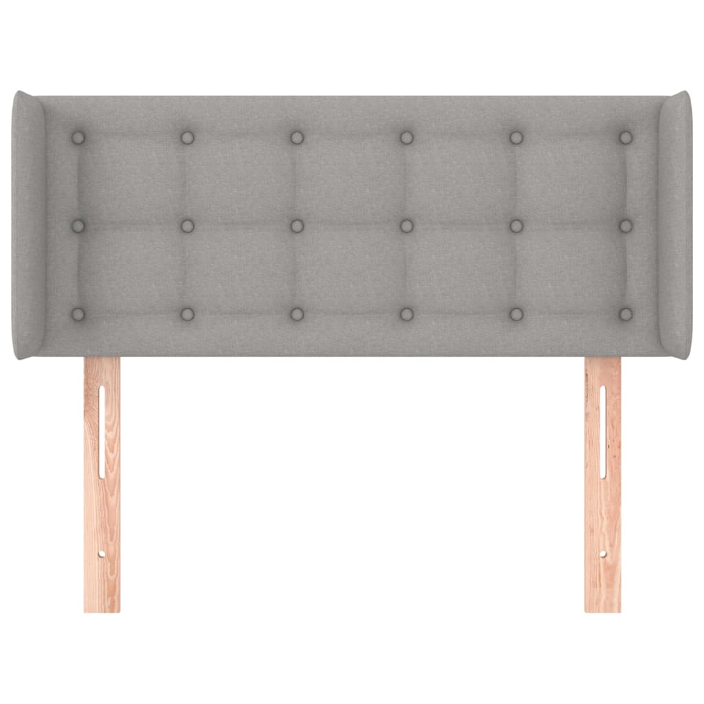 vidaXL Hoofdbord met randen 103x16x78/88 cm stof lichtgrijs afbeelding