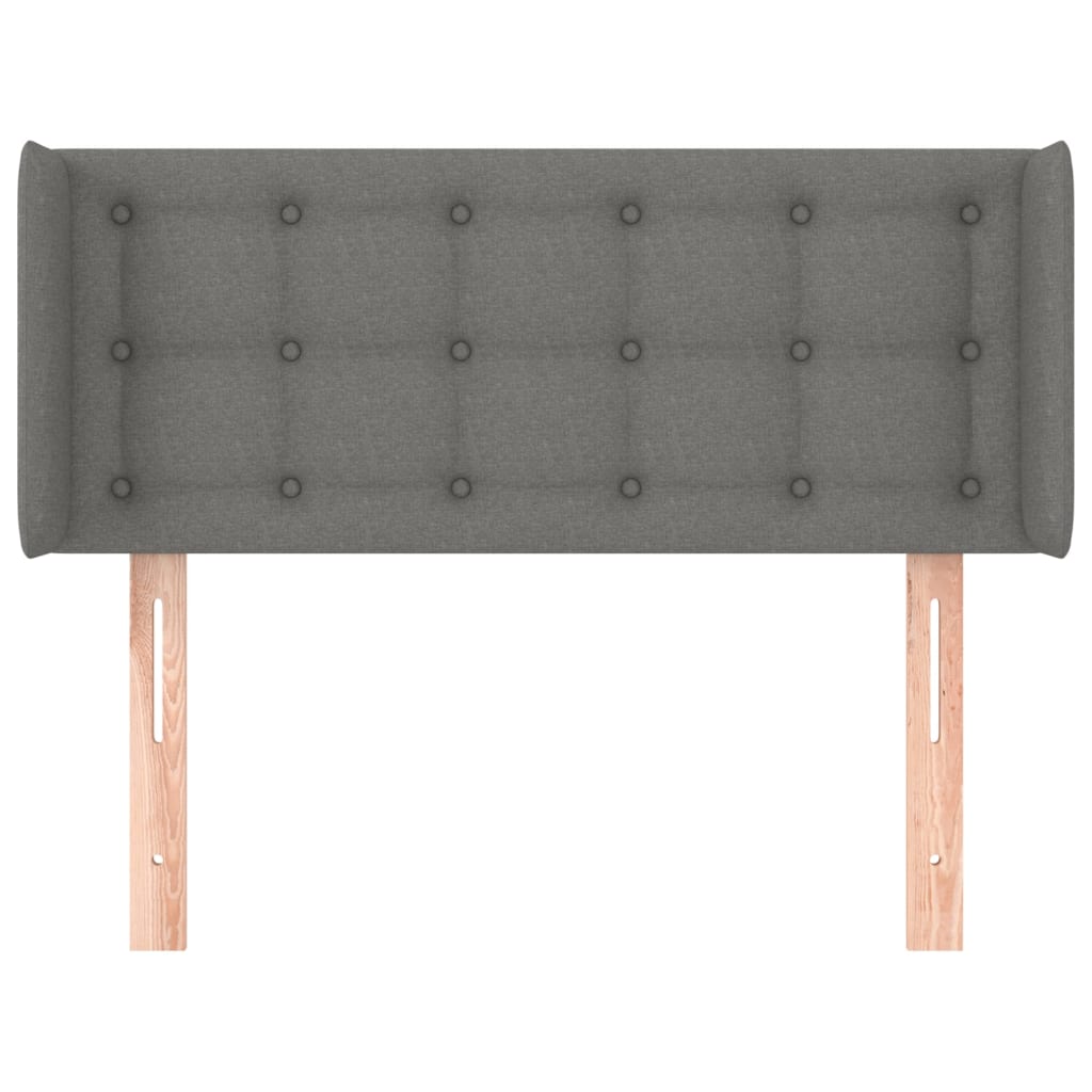 vidaXL Hoofdbord met randen 103x16x78/88 cm stof donkergrijs afbeelding