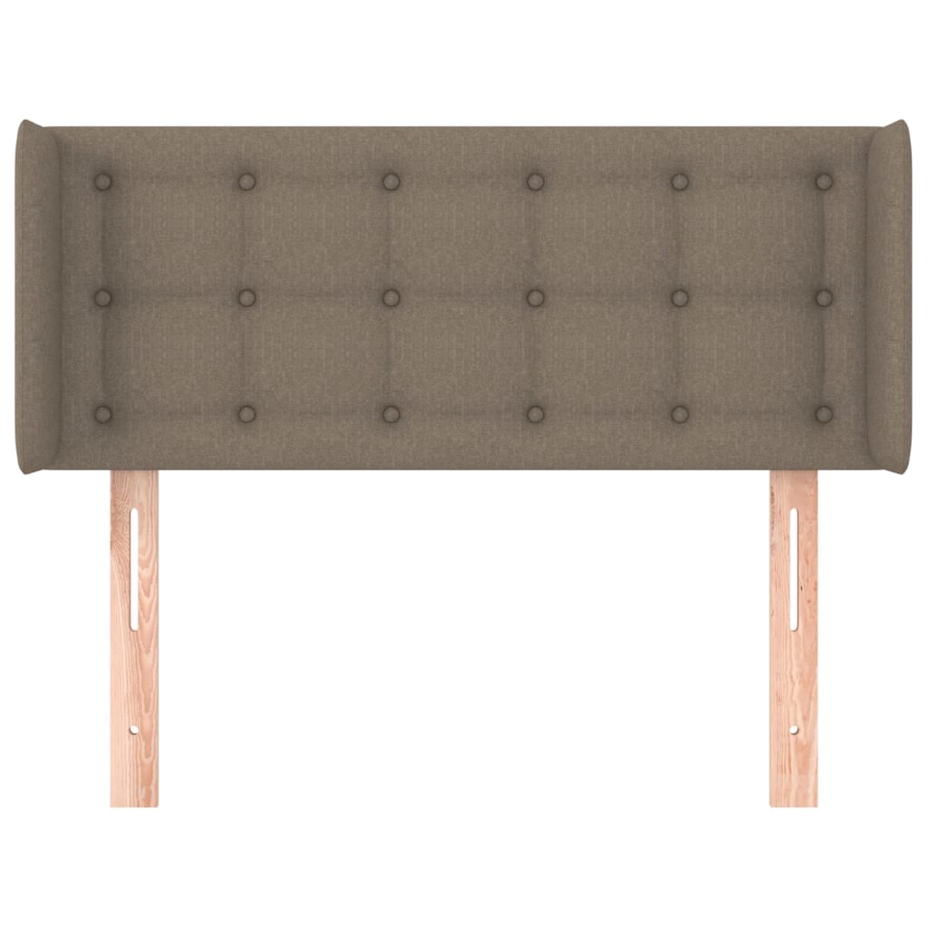 vidaXL Hoofdbord met randen 103x16x78/88 cm stof taupe afbeelding