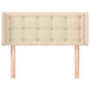 Čelo postele typu ušák krémové 103 x 16 x 78/88 cm textil - obrázek 3