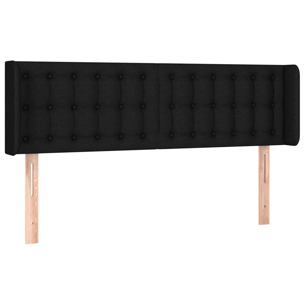 vidaXL Čelo postele typu ušák černé 147x16x78/88 cm textil