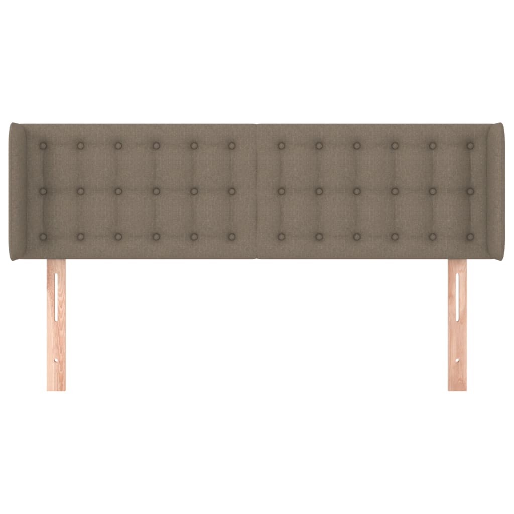 vidaXL Hoofdbord met randen 147x16x78/88 cm stof taupe afbeelding