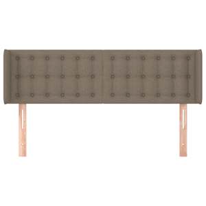 Čelo postele typu ušák taupe 147 x 16 x 78/88 cm textil - obrázek 3