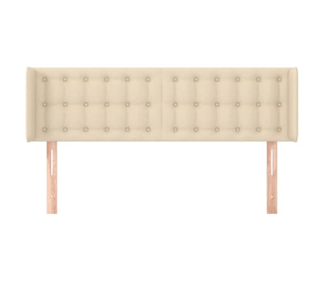 vidaXL Höfðagafl með Eyrum Rjómahvítt 147x16x78/88 cm Efni