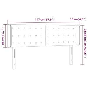Čelo postele typu ušák krémové 147 x 16 x 78/88 cm textil - obrázek 9
