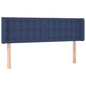 Čelo postele typu ušák modré 147 x 16 x 78/88 cm textil - obrázek 2
