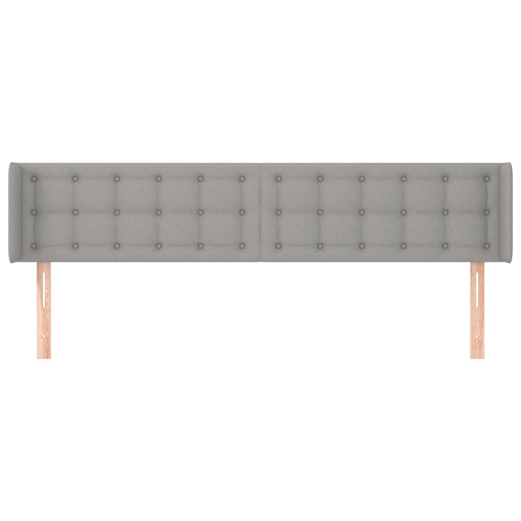 vidaXL Hoofdbord met randen 163x16x78/88 cm stof lichtgrijs afbeelding