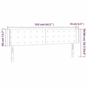 Čelo postele typu ušák černé 163 x 16 x 78/88 cm textil - obrázek 9