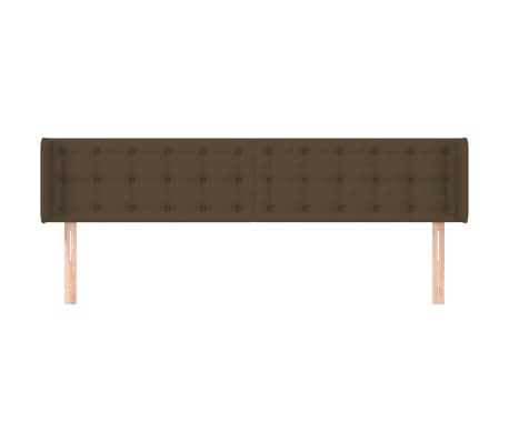 vidaXL T&ecirc;te de lit avec oreilles Marron Fonc&eacute; 163x16x78/88 cm Tissu