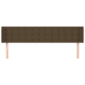 vidaXL T&ecirc;te de lit avec oreilles Marron Fonc&eacute; 163x16x78/88 cm Tissu