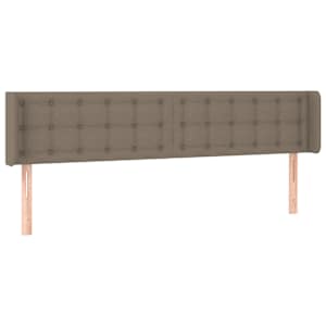 Čelo postele typu ušák taupe 163 x 16 x 78/88 cm textil - obrázek 2