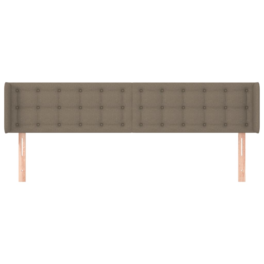 vidaXL Hoofdbord met randen 163x16x78/88 cm stof taupe