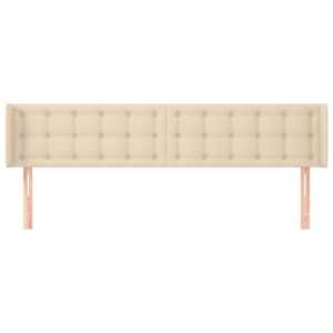 Čelo postele typu ušák krémové 163 x 16 x 78/88 cm textil - obrázek 3