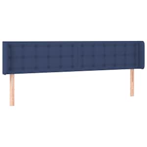 Čelo postele typu ušák modré 163 x 16 x 78/88 cm textil - obrázek 2