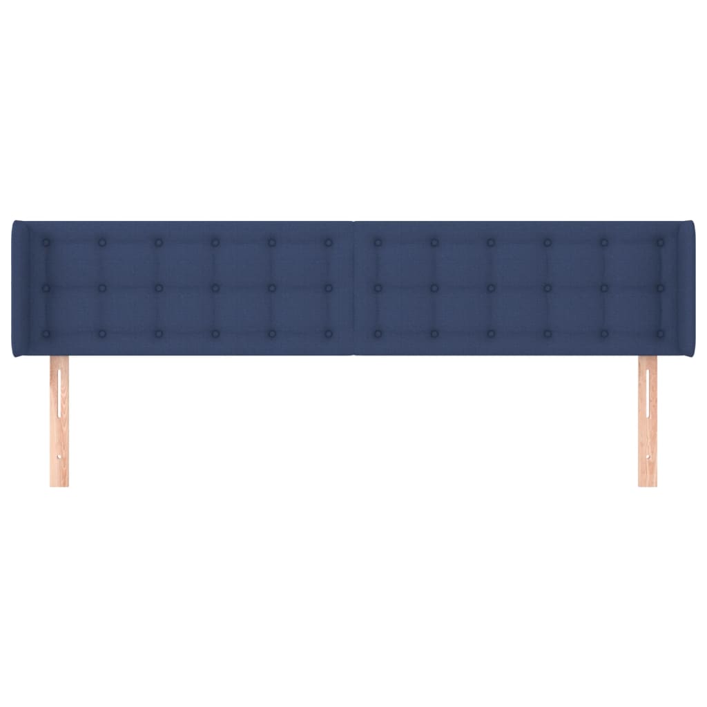 vidaXL Hoofdbord met randen 163x16x78/88 cm stof blauw