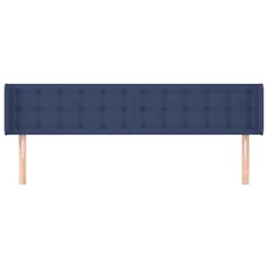 Čelo postele typu ušák modré 163 x 16 x 78/88 cm textil - obrázek 3