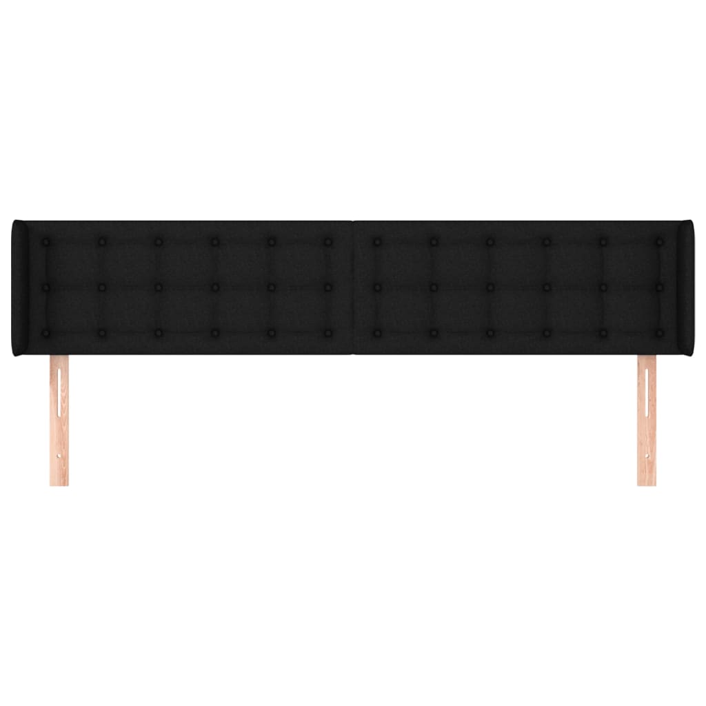 vidaXL Hoofdbord met randen 183x16x78/88 cm stof zwart afbeelding