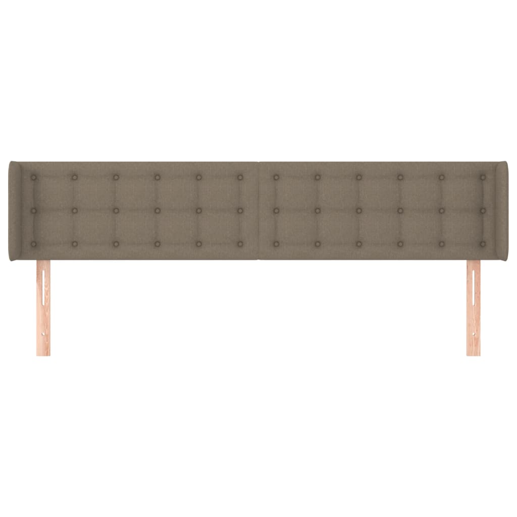 vidaXL Hoofdbord met randen 183x16x78/88 cm stof taupe afbeelding