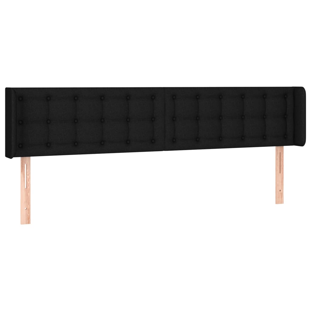 vidaXL Čelo postele typu ušák černé 203 x 16 x 78/88 cm textil