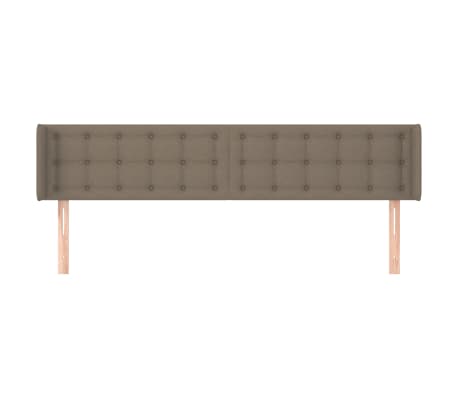 vidaXL Vzglavje z ušesi taupe 203x16x78/88 cm blago