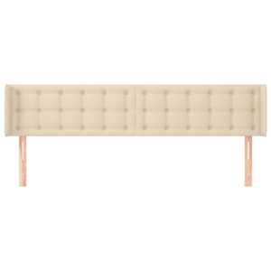 Čelo postele typu ušák krémové 203 x 16 x 78/88 cm textil - obrázek 3