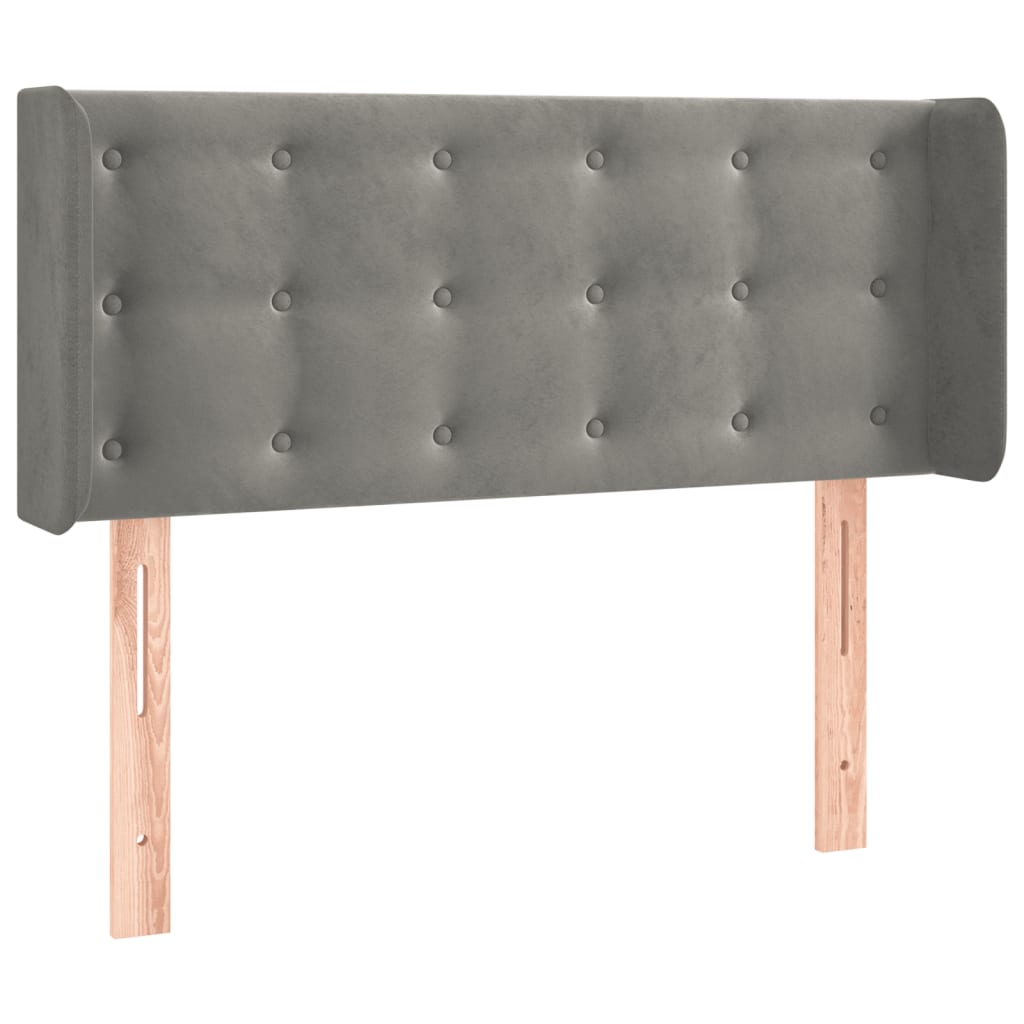 vidaXL Čelo postele typu ušák světle šedé 83x16x78/88 cm samet