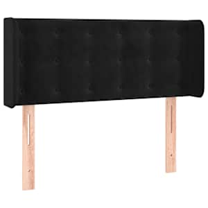 vidaXL voodipeats servadega, must, 83x16x78/88 cm, samet