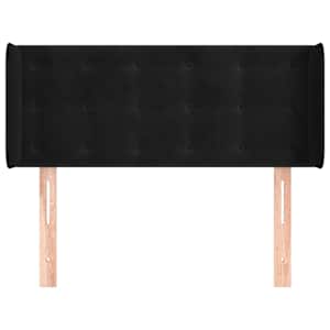 Čelo postele typu ušák černé 83 x 16 x 78/88 cm samet - obrázek 3