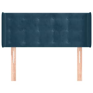 Čelo postele typu ušák tmavě modrá 83 x 16 x 78/88 cm samet - obrázek 3