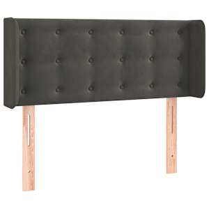 Čelo postele typu ušák tmavě šedé 93x16x78/88 cm samet - obrázek 2