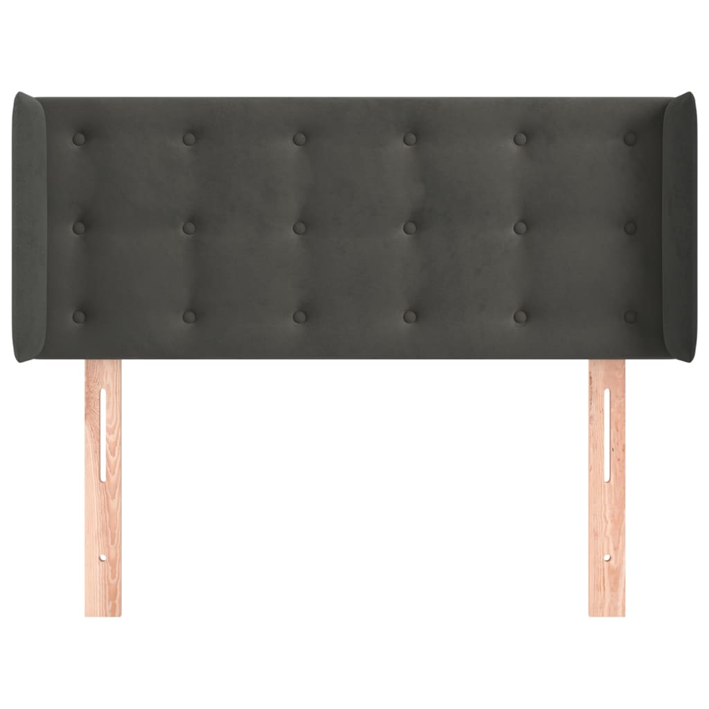 vidaXL Hoofdbord met randen 93x16x78/88 cm fluweel donkergrijs afbeelding
