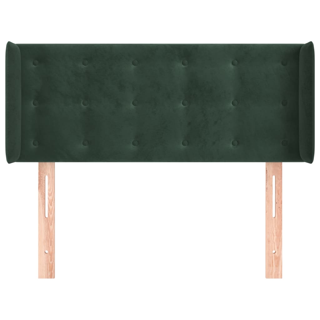 vidaXL Hoofdbord met randen 93x16x78/88 cm fluweel donkergroen afbeelding